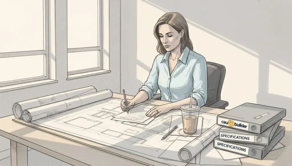 Architect reviewing IDCEC accreditation documents