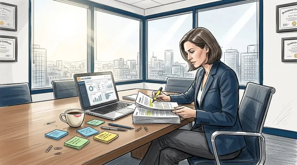 Professional reviews CEU compliance documents